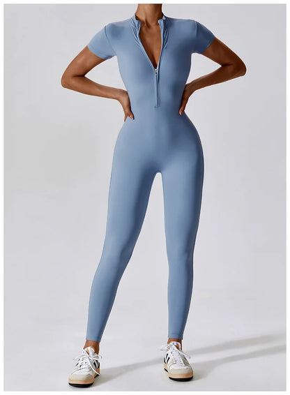 Adeline Zipper Workout Jumpsuit