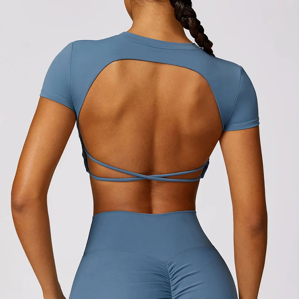 Alyssa Hollow Back Yoga Shirt