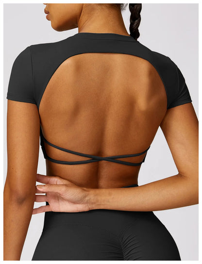 Alyssa Hollow Back Yoga Shirt