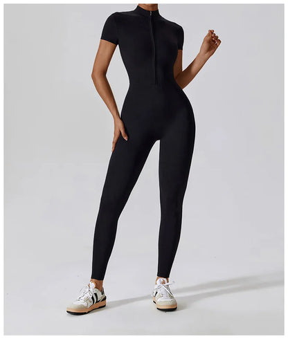 Adeline Zipper Workout Jumpsuit