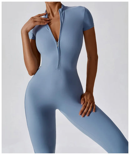 Adeline Zipper Workout Jumpsuit