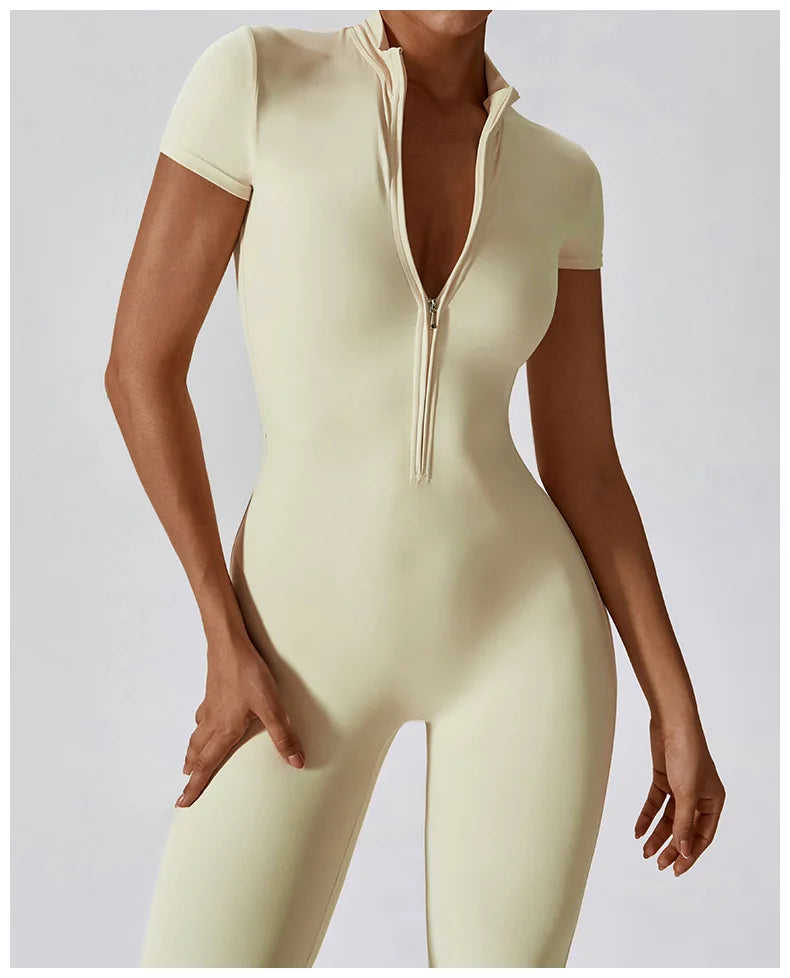 Adeline Zipper Workout Jumpsuit