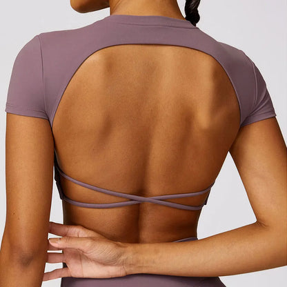 Alyssa Hollow Back Yoga Shirt