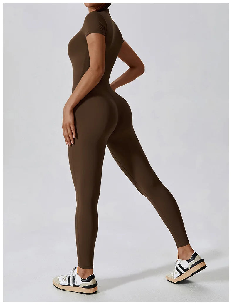 Adeline Zipper Workout Jumpsuit