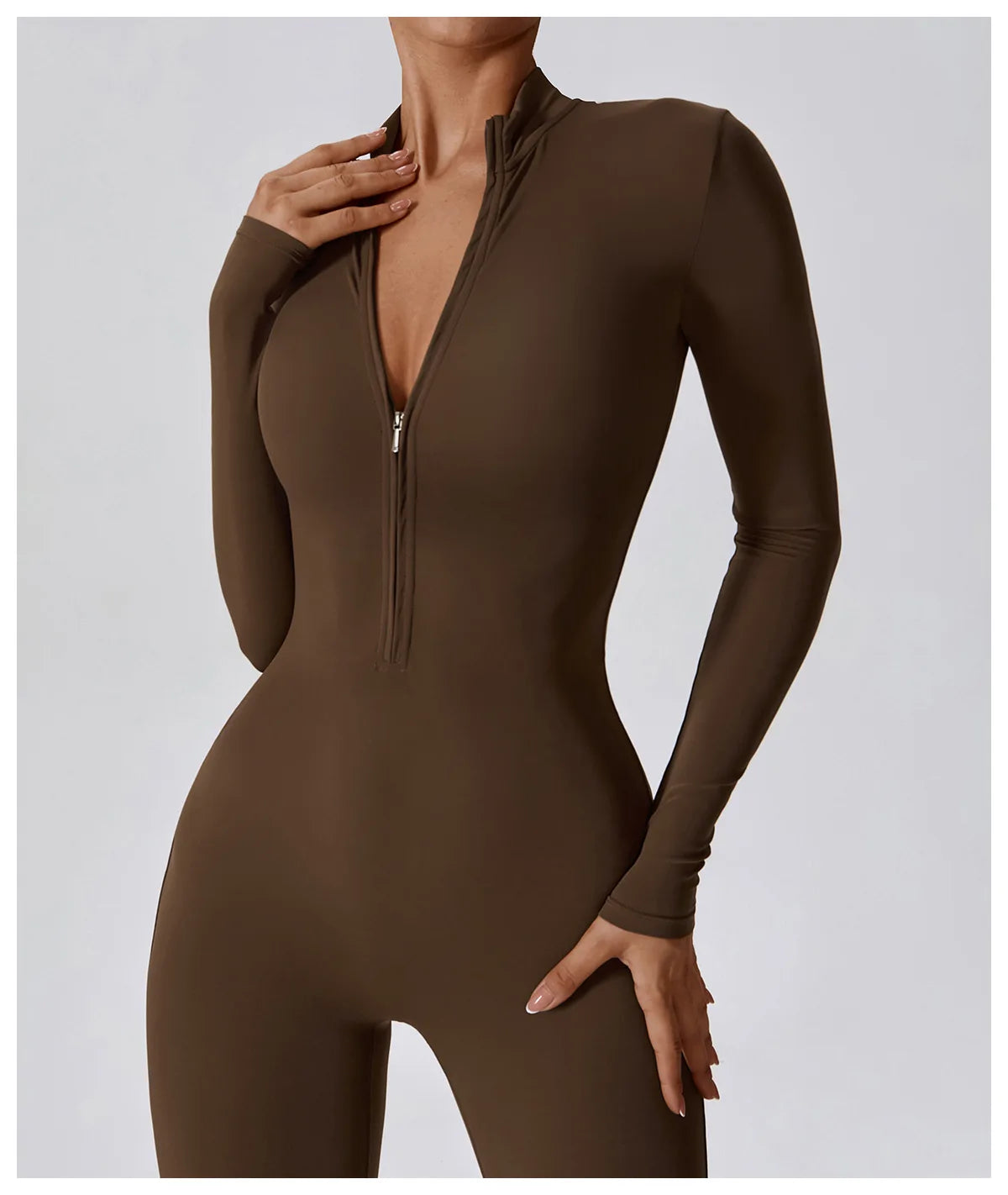 Maya Long Sleeve Fitness Jumpsuit