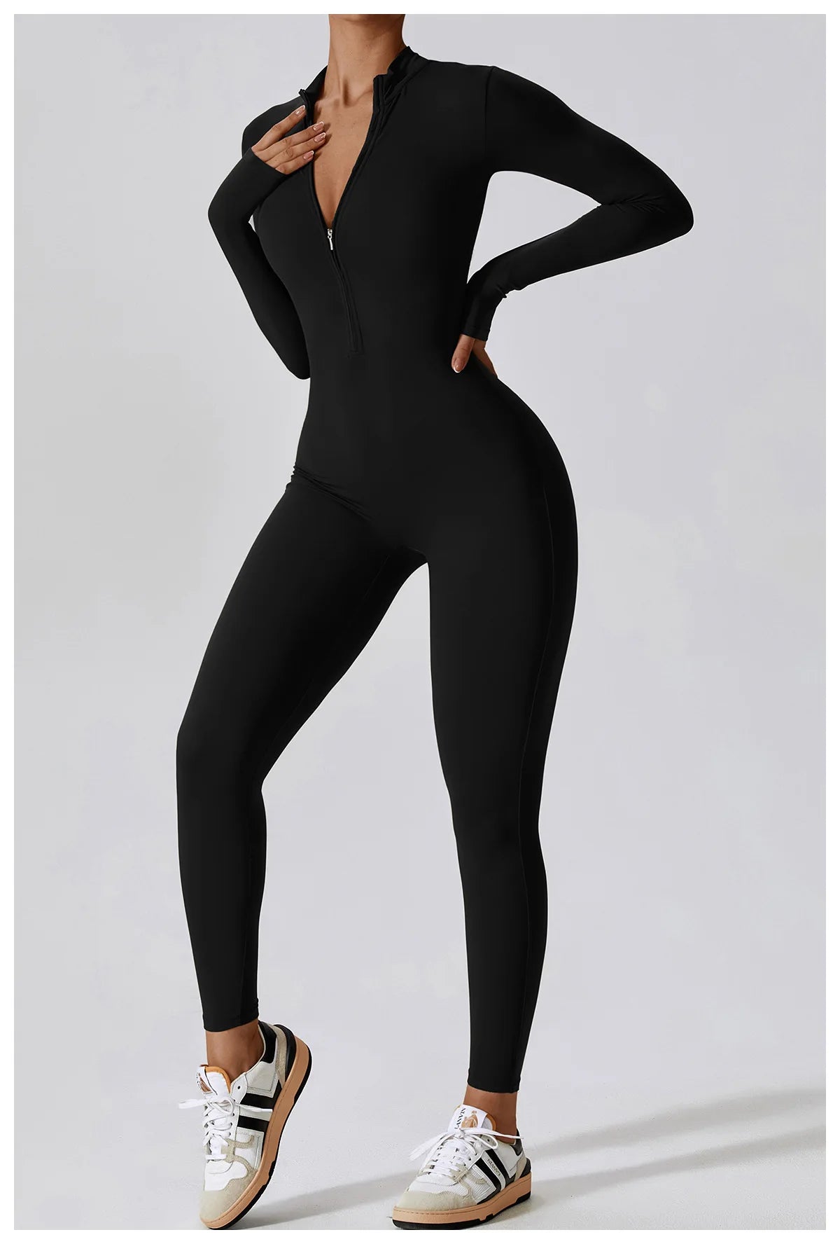 Maya Long Sleeve Fitness Jumpsuit