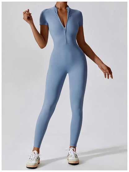 Adeline Zipper Workout Jumpsuit