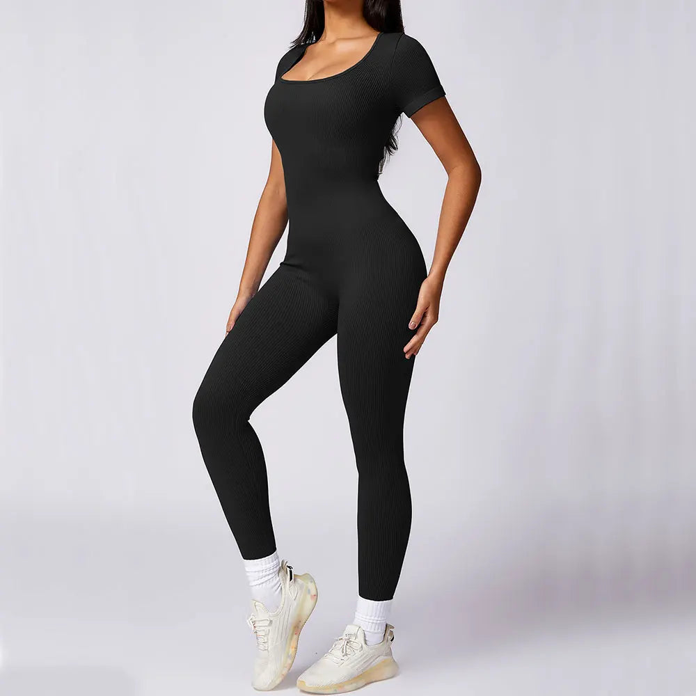 Aria Ribbed Fitness Jumpsuit