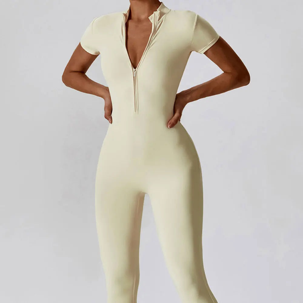 Adeline Zipper Workout Jumpsuit