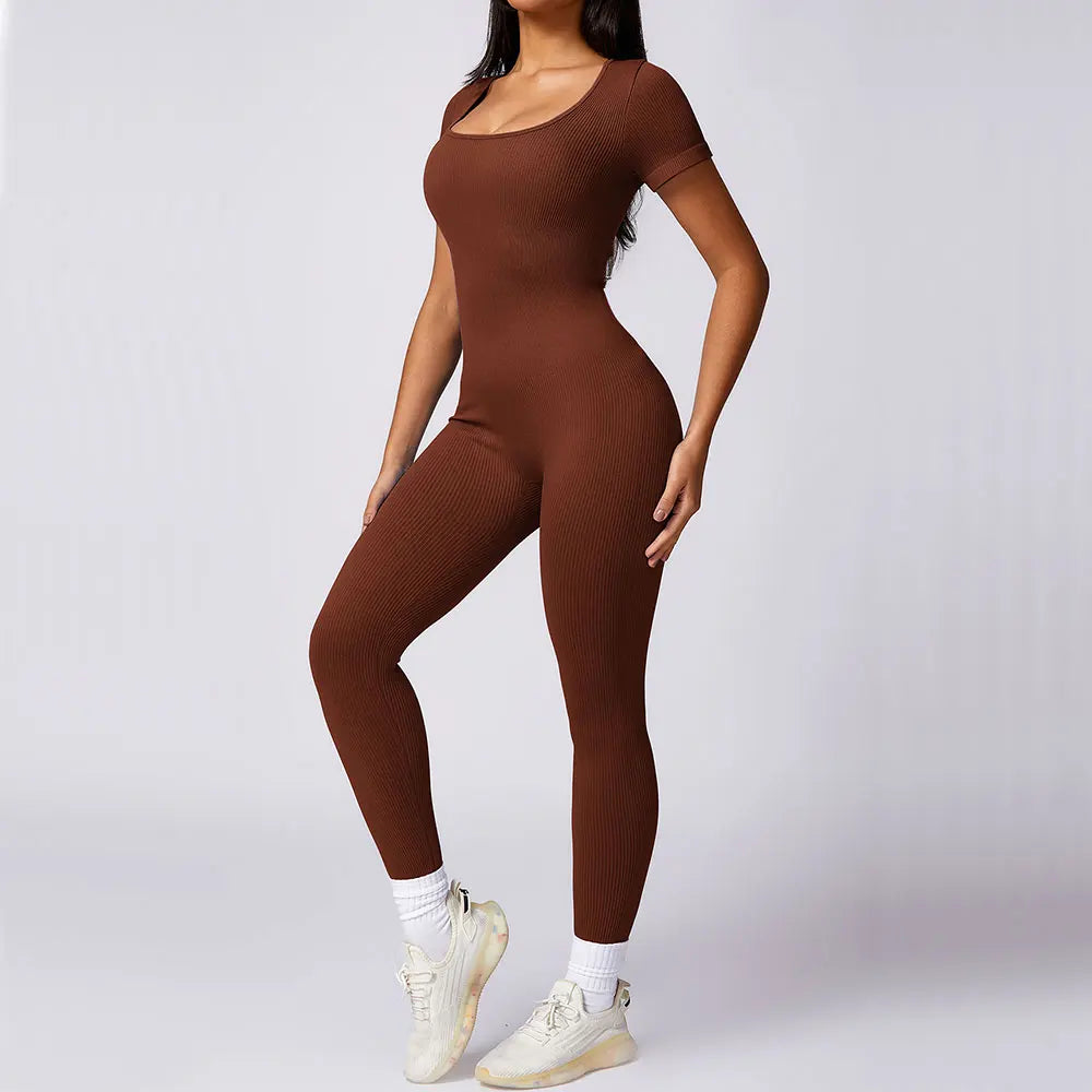 Aria Ribbed Fitness Jumpsuit