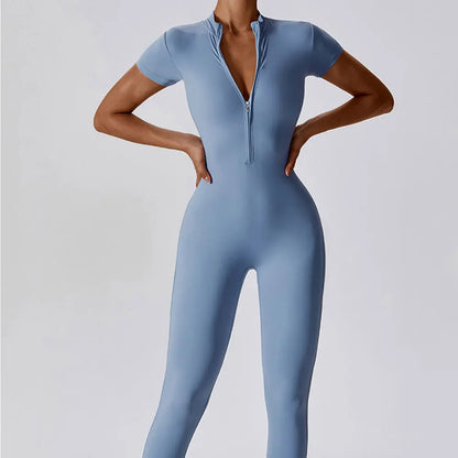 Adeline Zipper Workout Jumpsuit