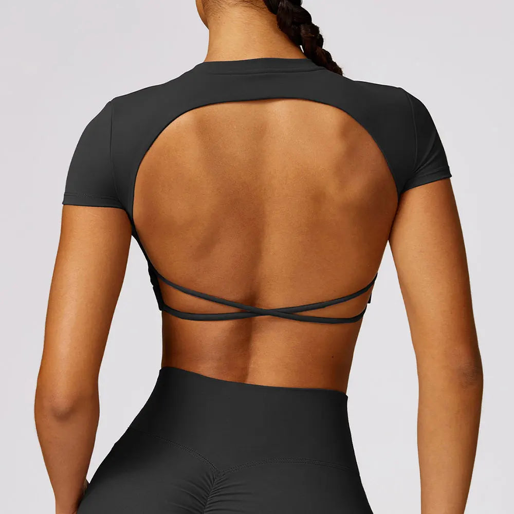 Alyssa Hollow Back Yoga Shirt