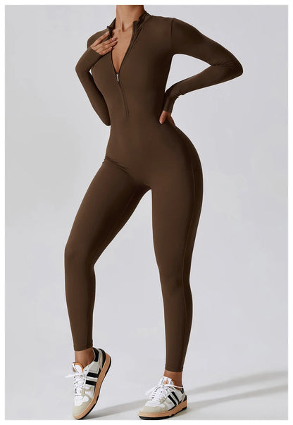 Maya Long Sleeve Fitness Jumpsuit