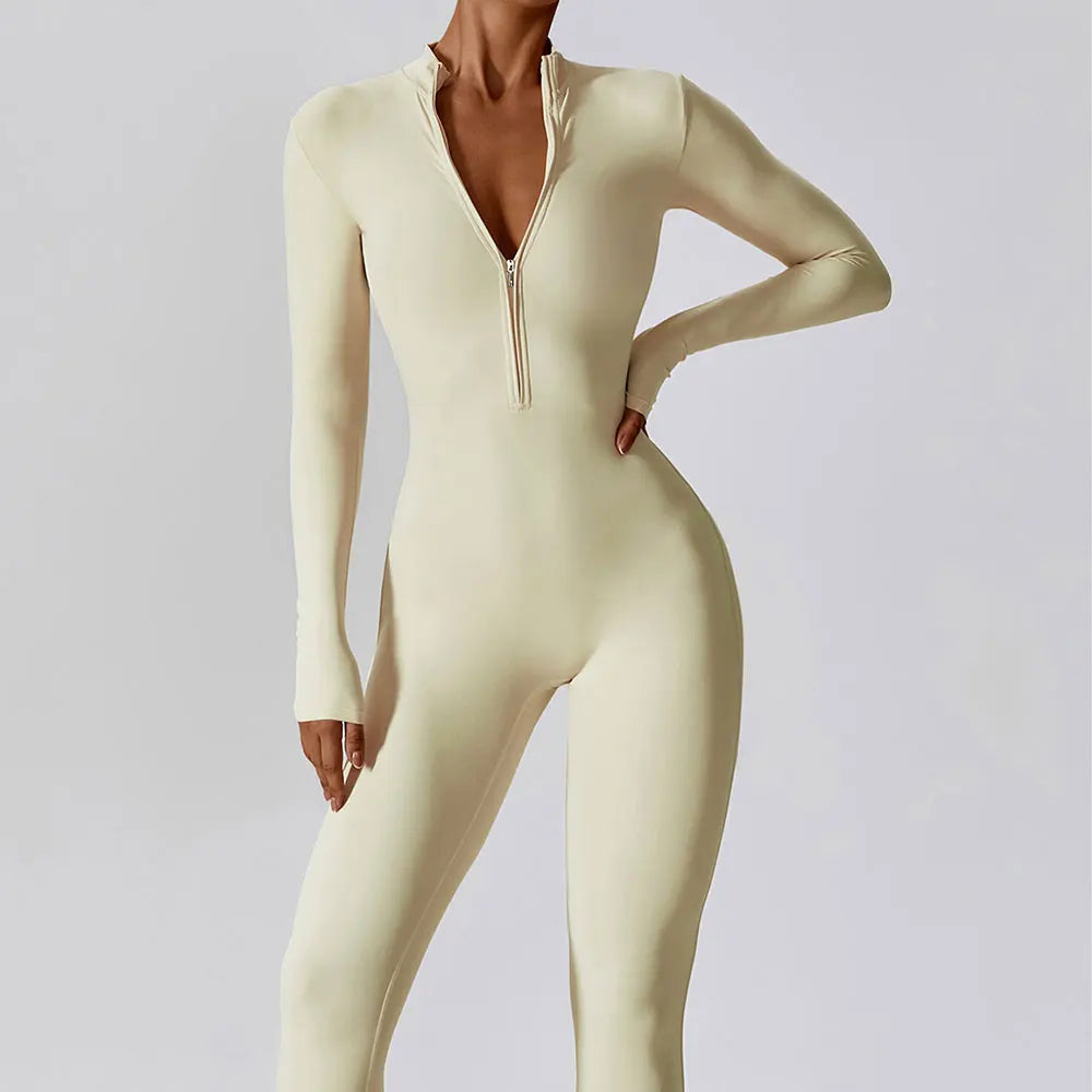 Maya Long Sleeve Fitness Jumpsuit