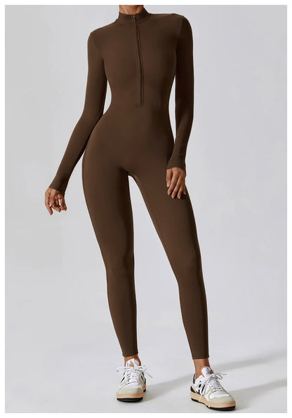 Maya Long Sleeve Fitness Jumpsuit