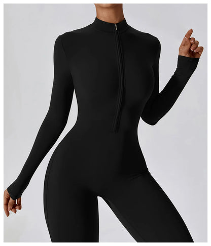 Maya Long Sleeve Fitness Jumpsuit