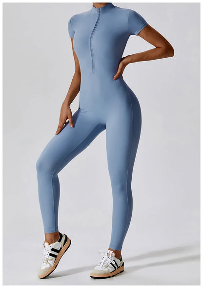 Adeline Zipper Workout Jumpsuit