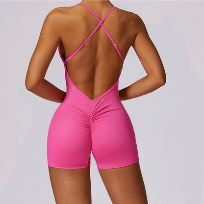 Keira Back V Gym Jumpsuit