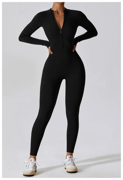 Maya Long Sleeve Fitness Jumpsuit